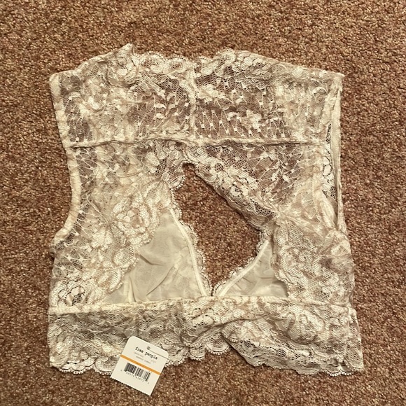 Free People Olive Green & Cream Lace Bralette - Picture 3 of 6
